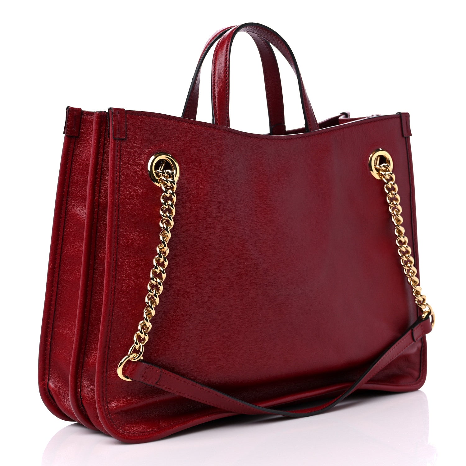 Gucci New Sakai Calfskin Lux Medium Horsebit 1955 Tote Bag New Cherry Red 3 of 17