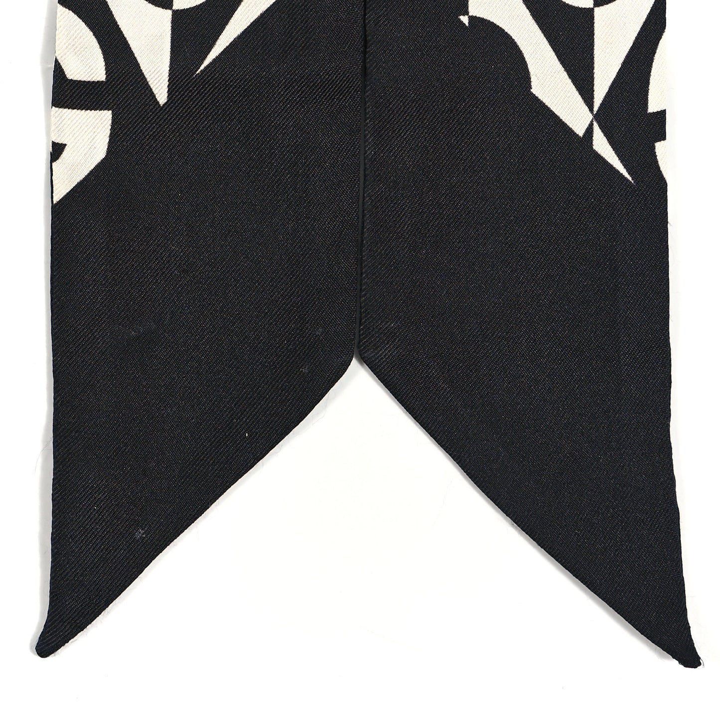 Silk Twill G Rhombus Flora Print Neck Bow Scarf Ivory Black