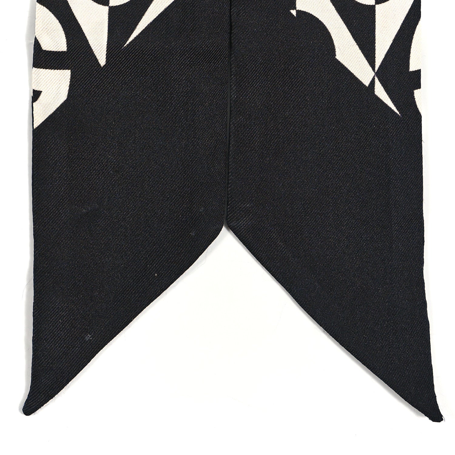 Gucci Silk Twill G Rhombus Flora Print Neck Bow Scarf Ivory Black 3 of 3