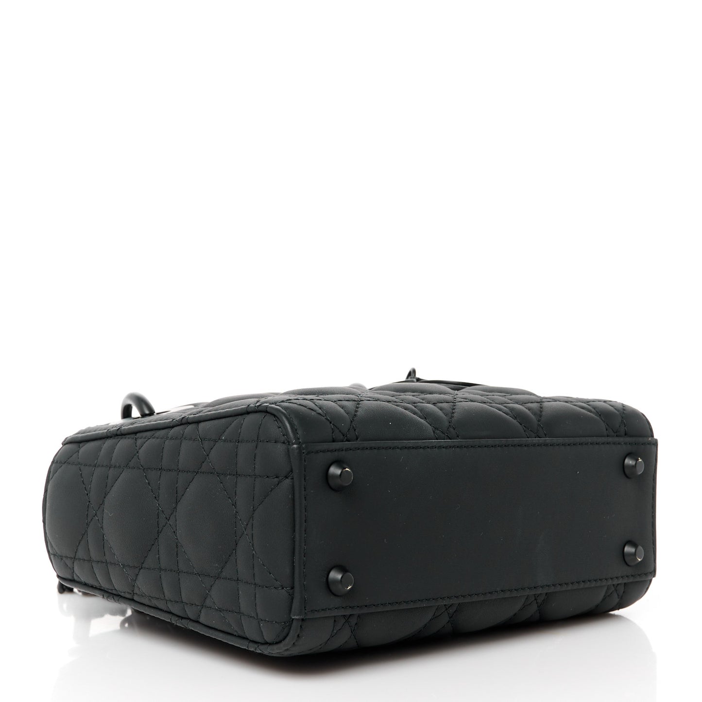 Ultra Matte Calfskin Cannage Mini Lady Dior Black