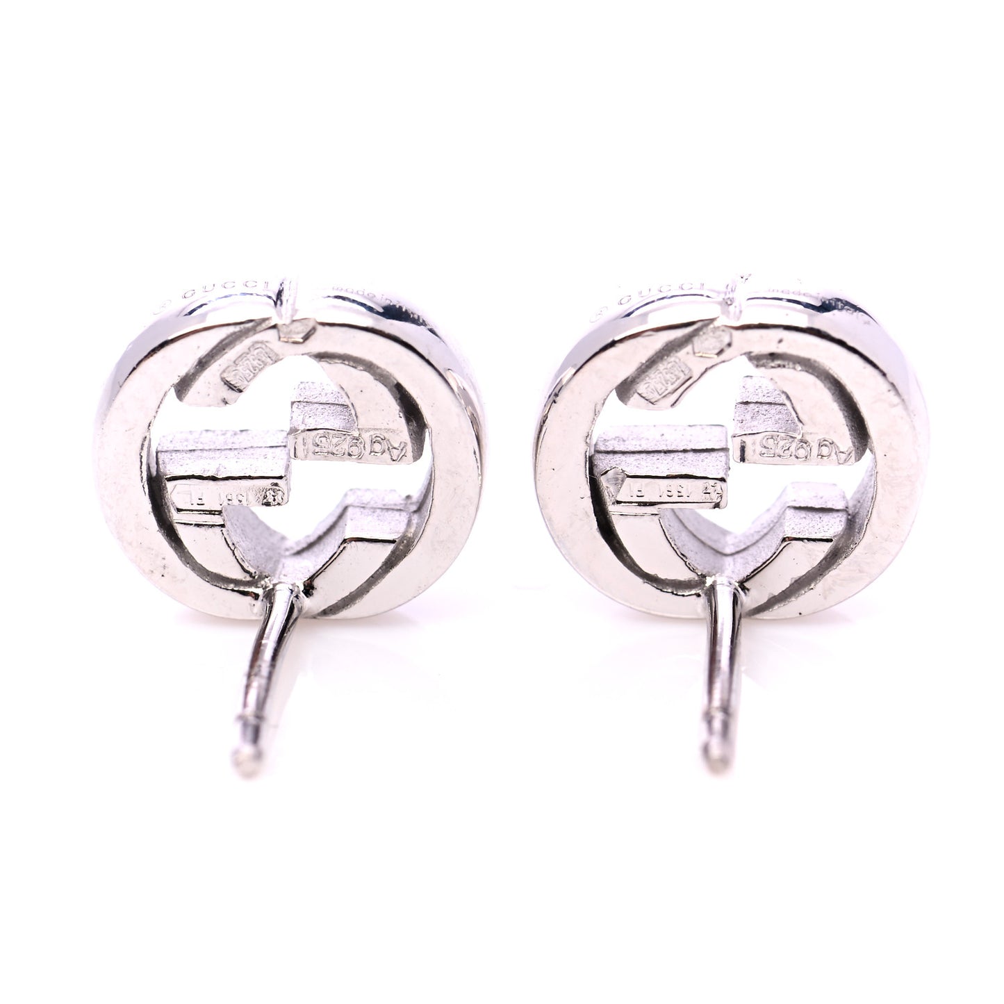 Sterling Silver Interlocking GG Stud Earrings