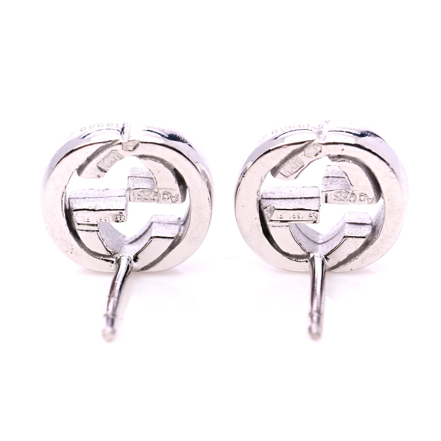 Gucci Sterling Silver Interlocking GG Stud Earrings 5 of 6