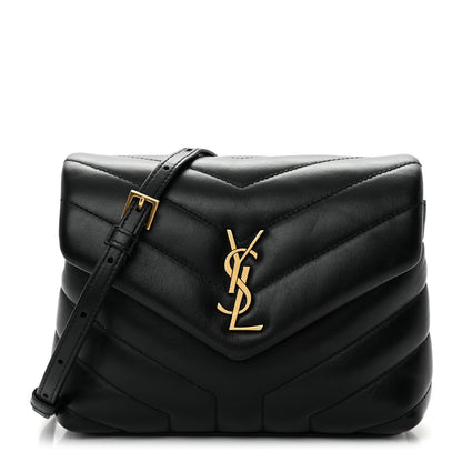 Saint Laurent Calfskin Y Quilted Monogram Toy Loulou Crossbody Bag Black 1 of 15