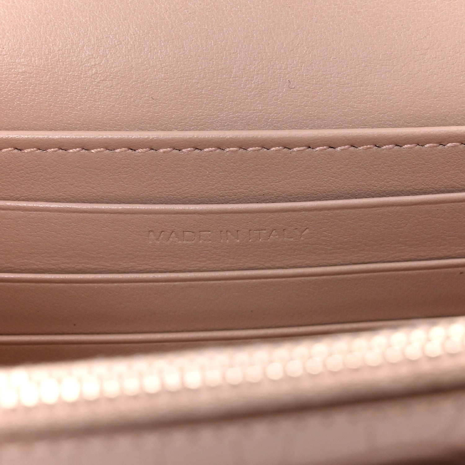 Saint Laurent Calfskin Crocodile Embossed Monogram Sunset Chain Wallet Soft Nude 7 of 15