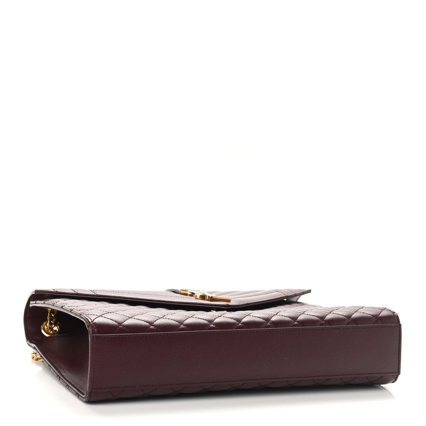 Grain De Poudre Mixed Matelasse Large Triquilt Monogram Satchel Rouge Legion