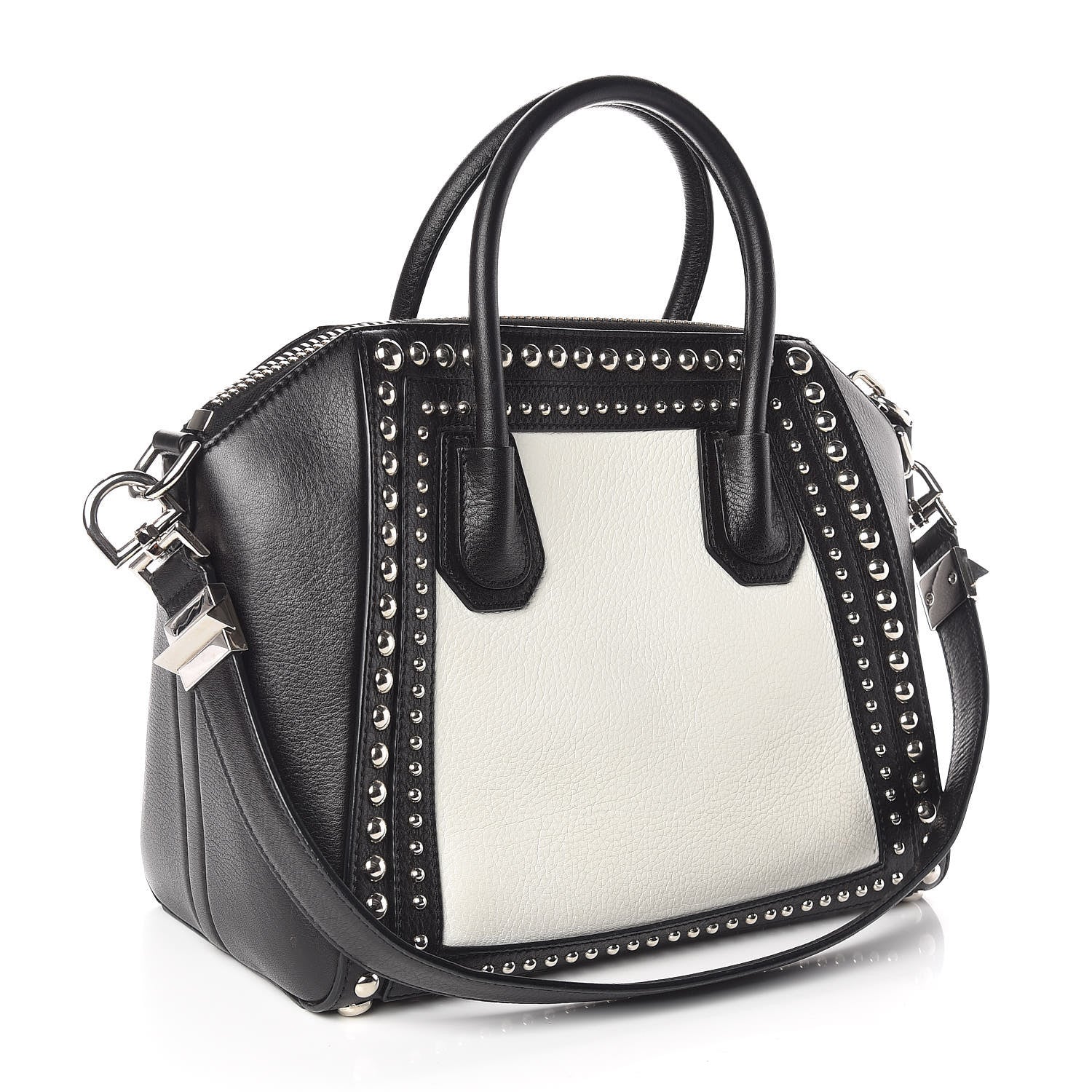 Givenchy Calfskin Small Studded Bi-Color Antigona Black White 4 of 13