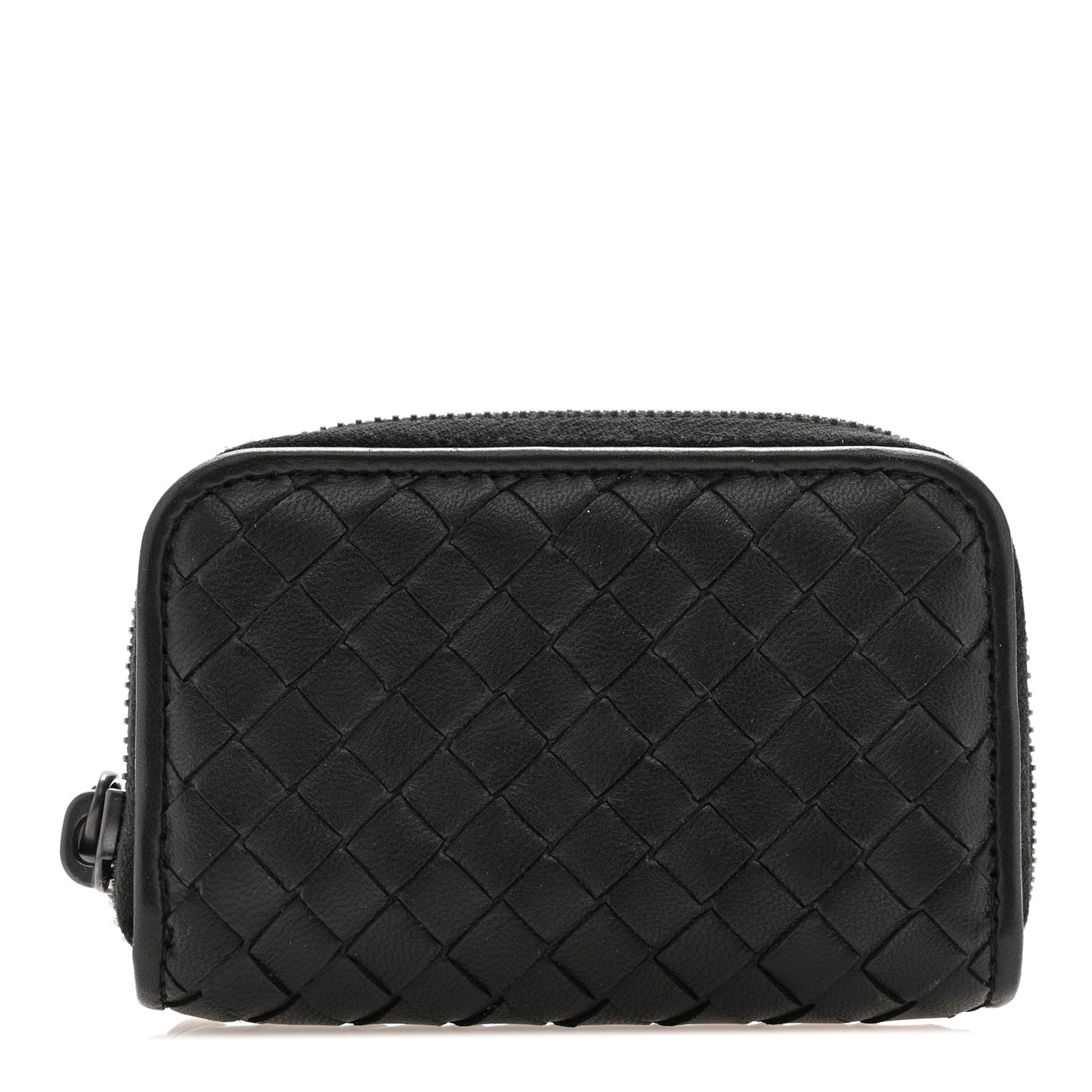 Nappa Intrecciato Zip Around Coin Purse Black