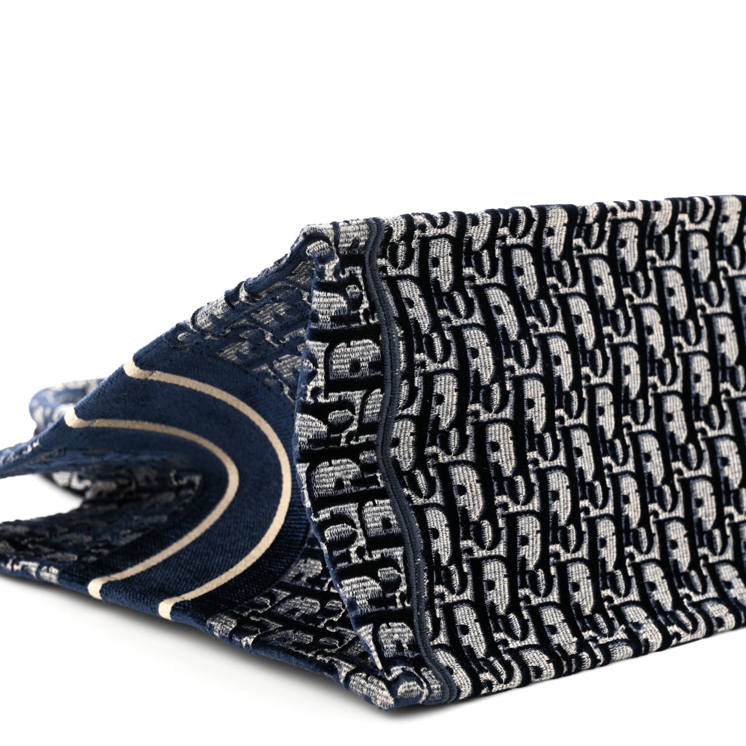 Christian Dior Oblique Velvet Medium Book Tote Blue Multicolor 9 of 10