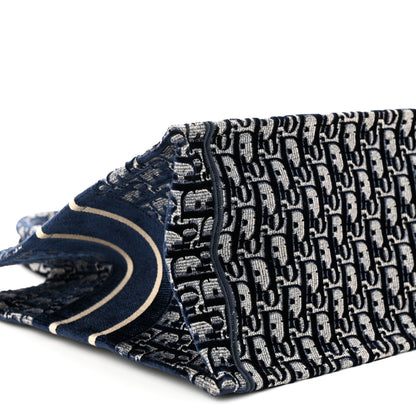 Christian Dior Oblique Velvet Medium Book Tote Blue Multicolor 9 of 10