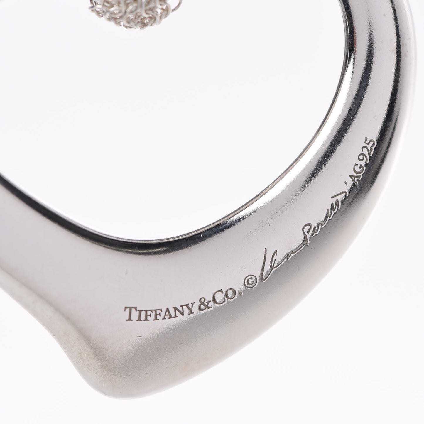 Sterling Silver 36mm Elsa Perretti Open Heart Mesh Necklace