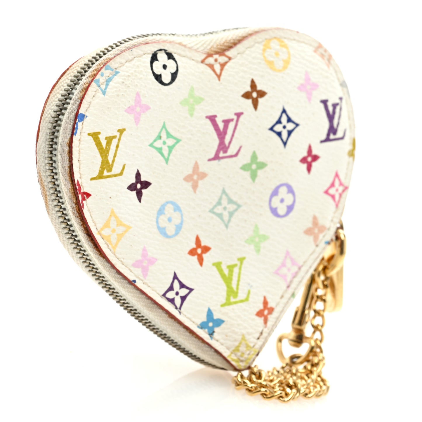 Monogram Multicolor Coeur Heart Coin Purse White