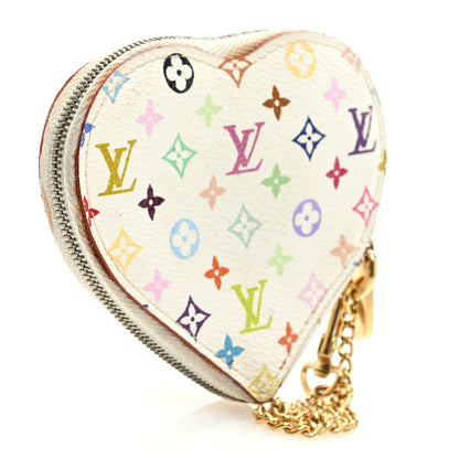 Louis Vuitton Monogram Multicolor Coeur Heart Coin Purse White 3 of 6