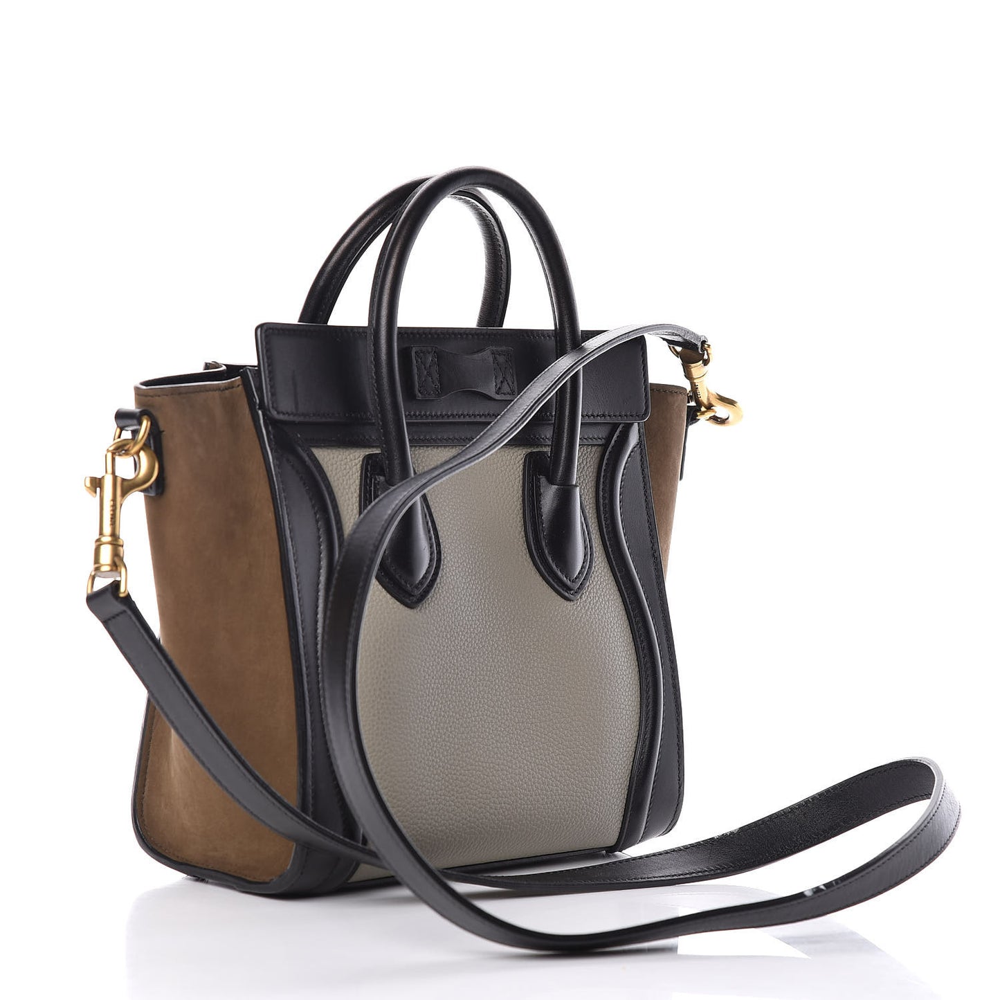 Smooth Drummed Calfskin Nano Tri-Color Luggage Stone