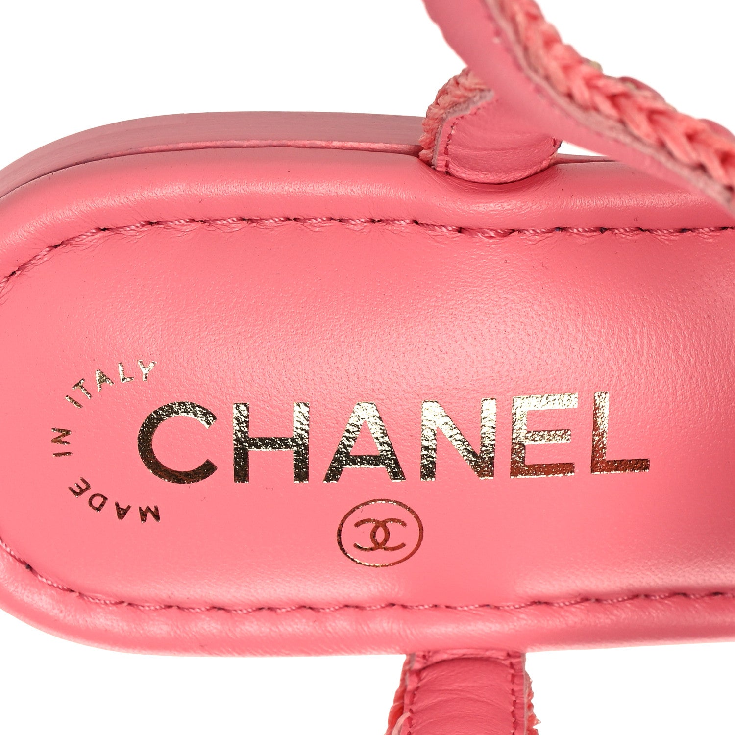 Chanel Lambskin Embroidered CC Thong Sandals 36 Pink 7 of 9