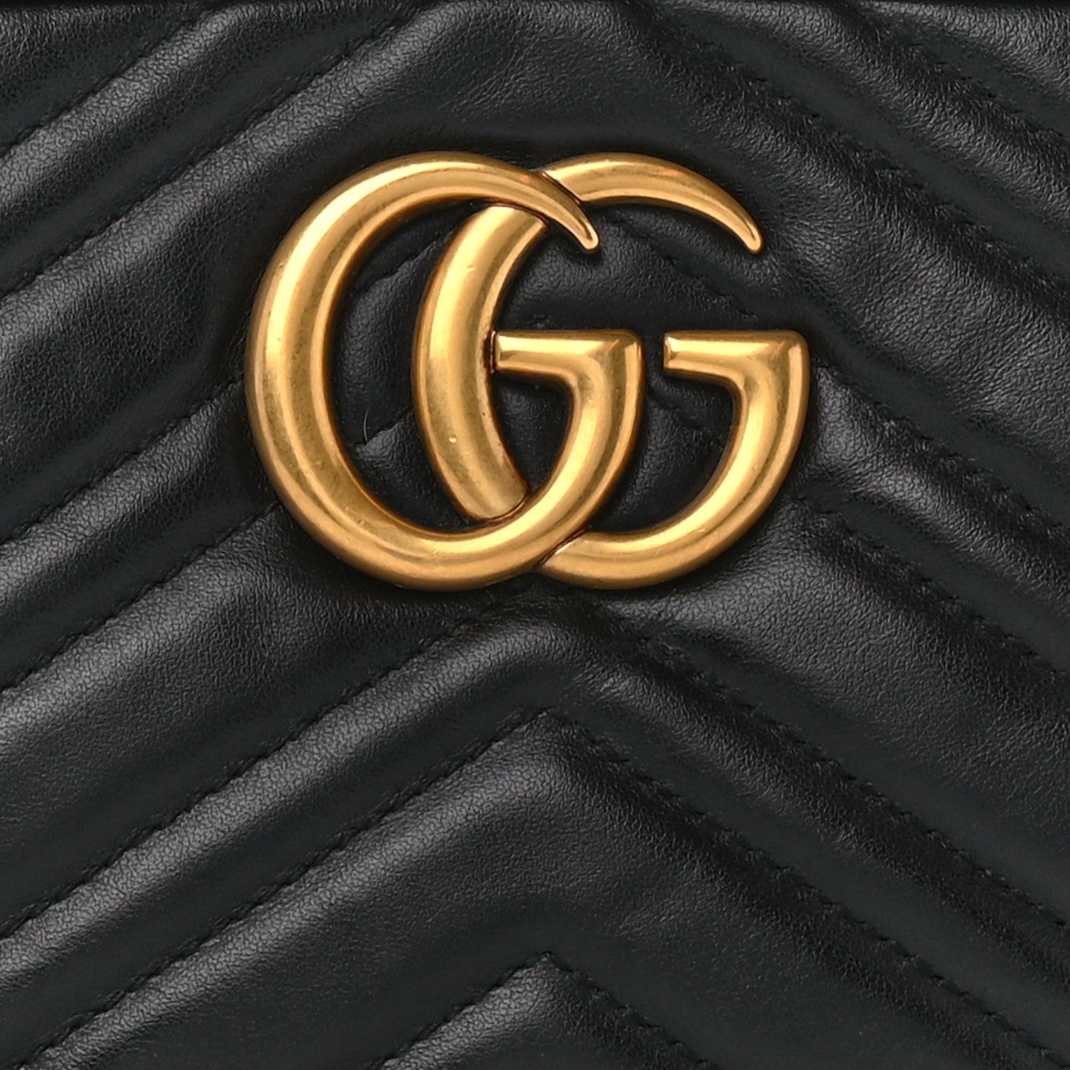 Gucci Calfskin Matelasse Small GG Marmont Chain Shoulder Bag Black 8 of 10