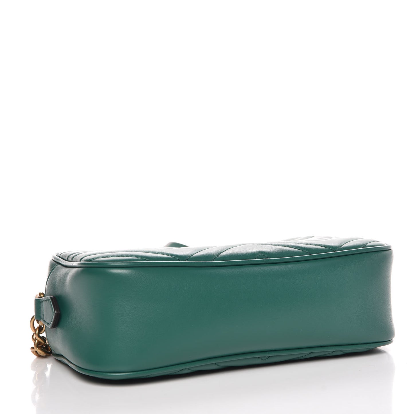 Calfskin Matelasse Small GG Marmont Chain Shoulder Bag Emerald Green