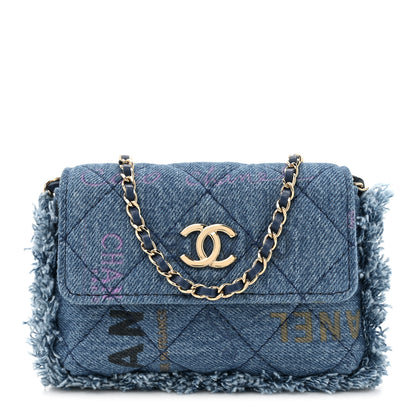 Chanel Denim Quilted Denim Mood Clutch With Chain Blue Multicolor 1 of 11