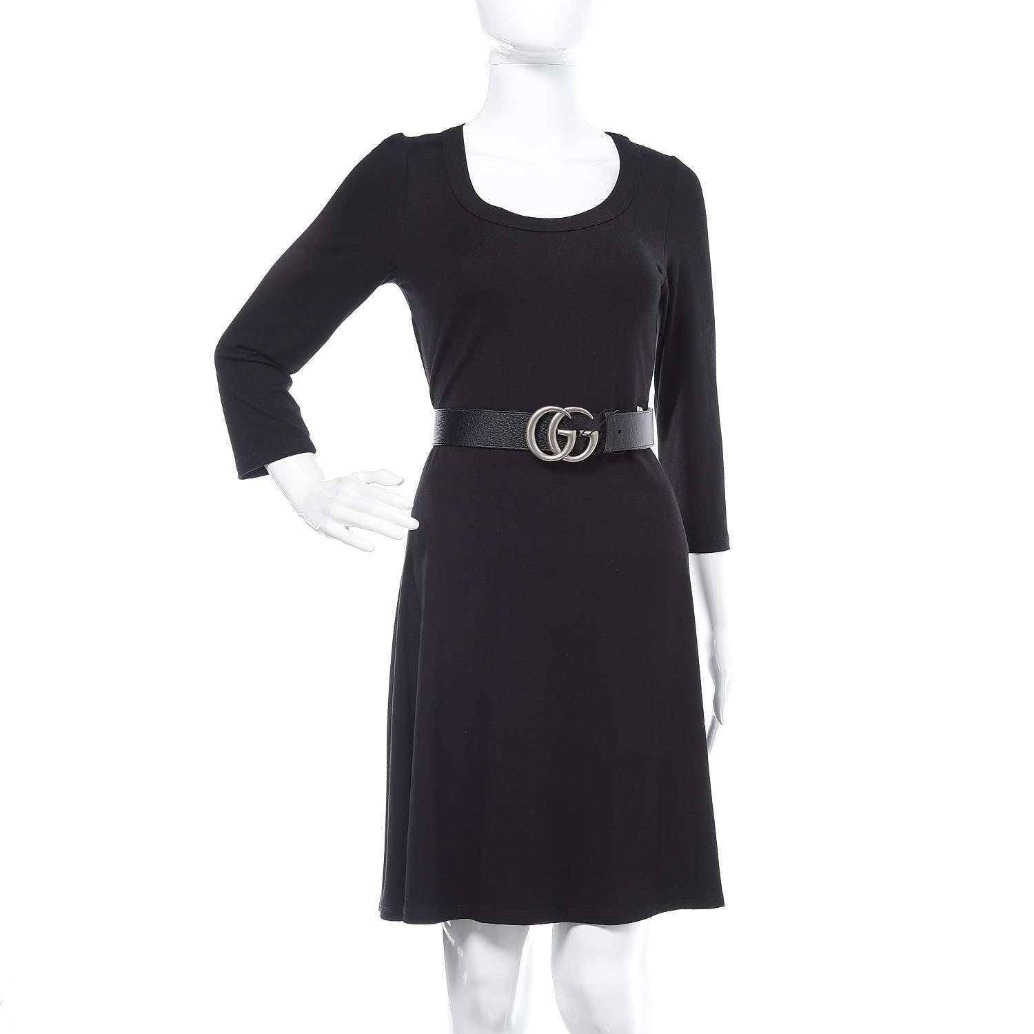 Gucci Textured Dollar Calfskin Nickel Double G 40mm Belt 85 34 Black 2 of 6