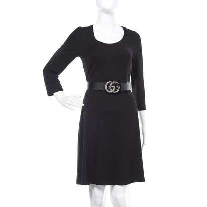 Gucci Textured Dollar Calfskin Nickel Double G 40mm Belt 85 34 Black 2 of 6