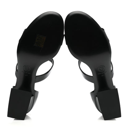 Chanel Patent Goatskin Sandals 40 Black 5 of 9