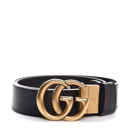 Gucci Calfskin Double G Reversible 37mm Belt 90 36 Black Cocoa 1 of 6