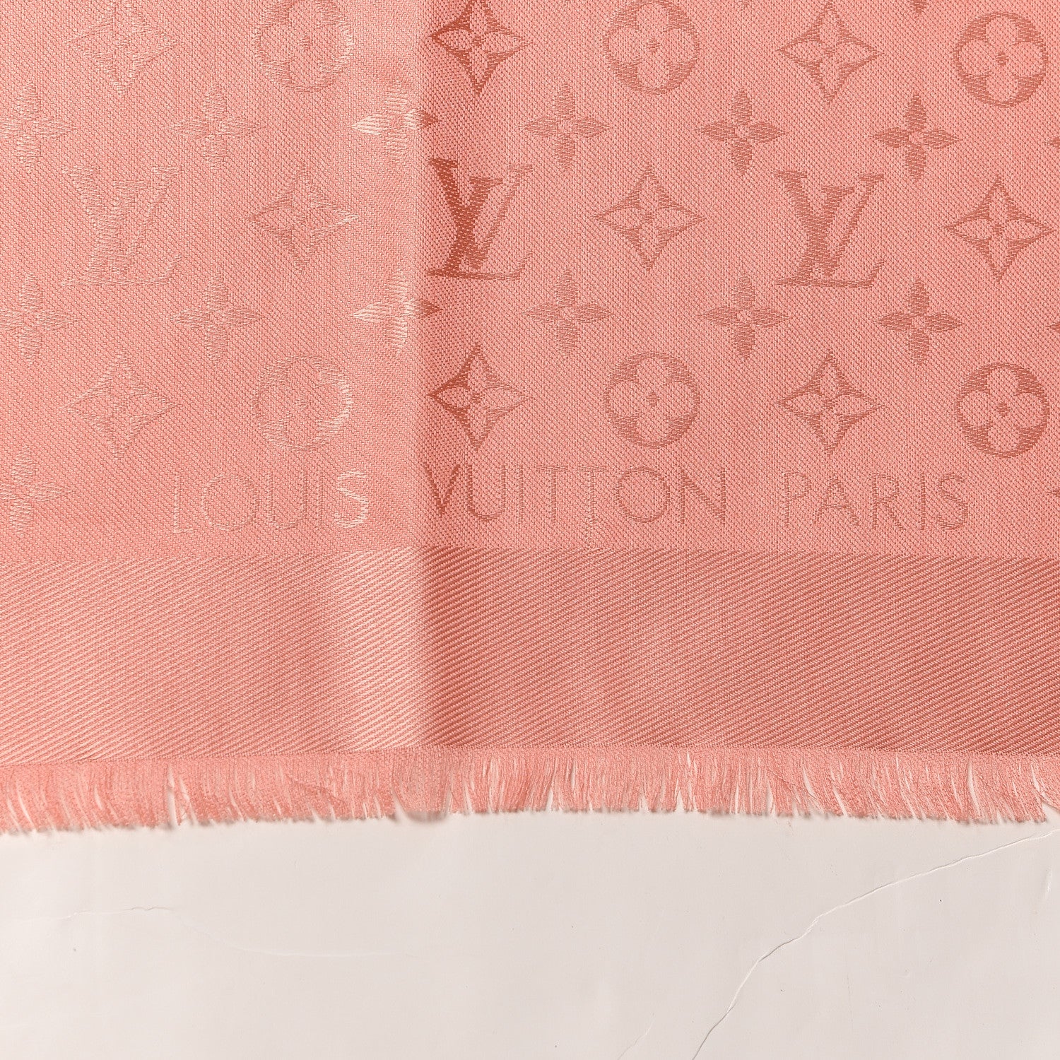 Louis Vuitton Silk Wool Monogram Shawl Corail 3 of 4