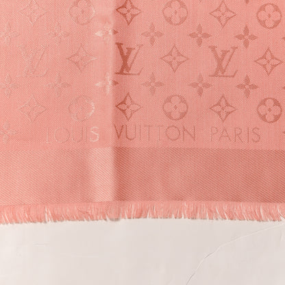 Louis Vuitton Silk Wool Monogram Shawl Corail 3 of 4