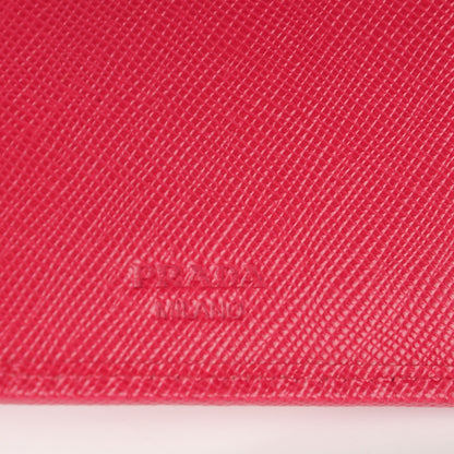 Prada Saffiano Metal Compact Wallet Ibisco 9 of 10