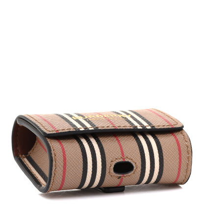 Burberry E-Canvas Calfskin Icon Stripe Airpods Pro Case Archive Beige 3 of 5