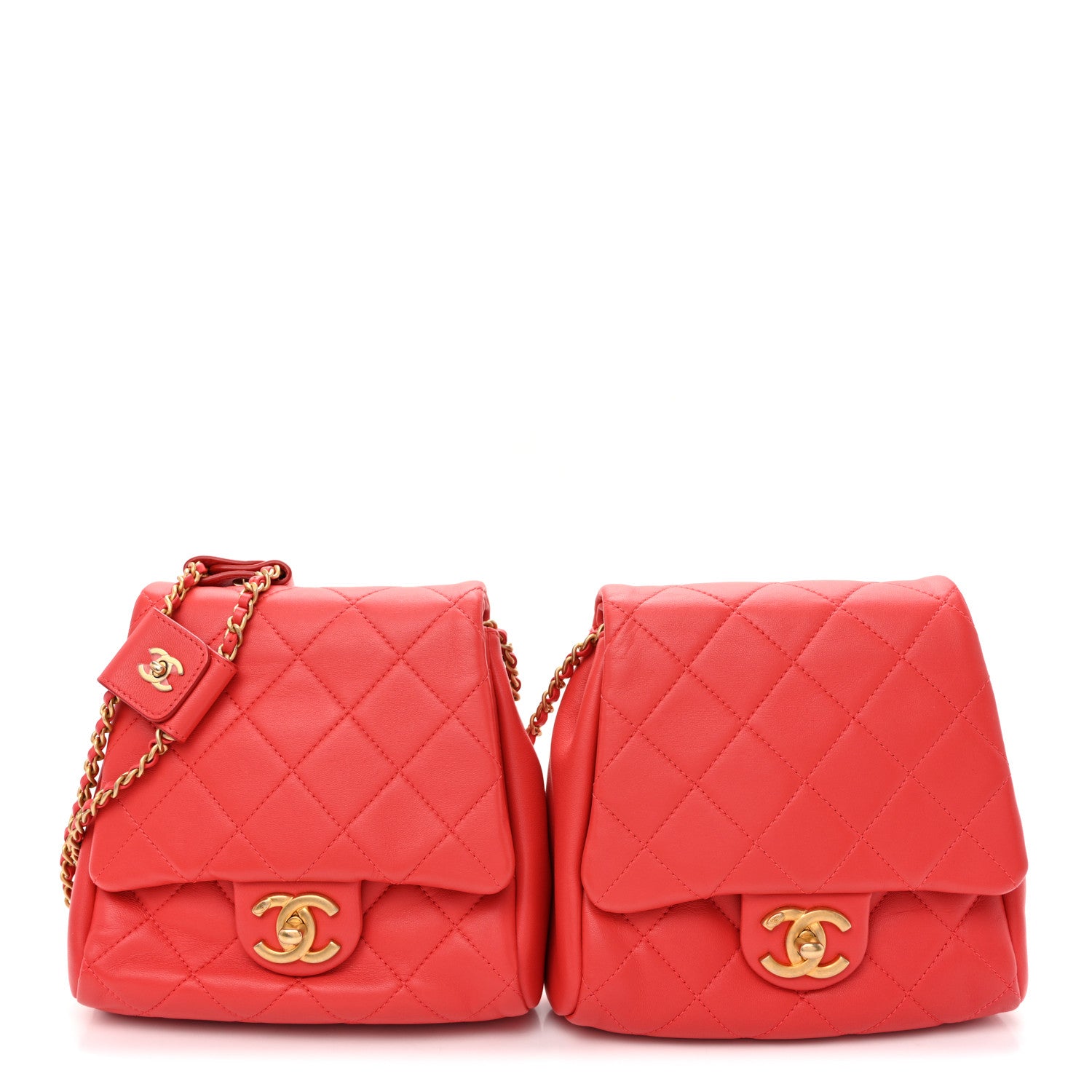 Chanel Lambskin Quilted Side-Packs Red 1 of 15