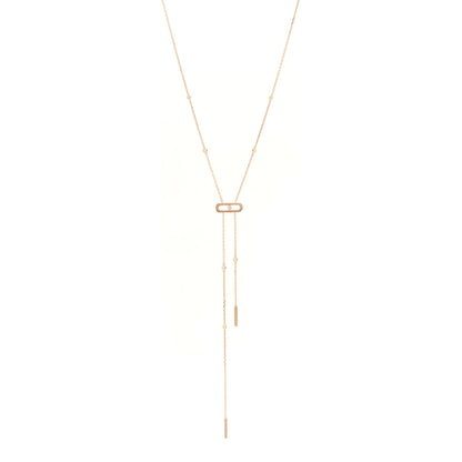 Messika 18K Rose Gold Diamond Lariat Move Necklace 1 of 5
