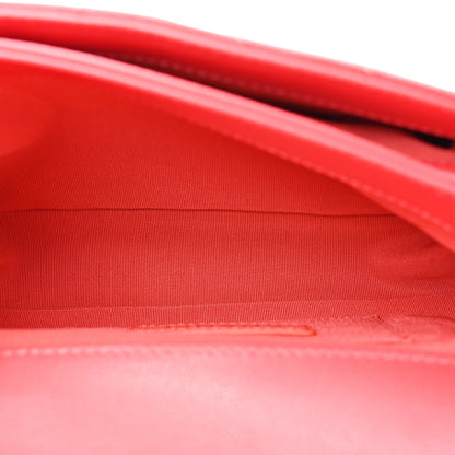 Chanel Lambskin Chevron Quilted Gold Top Handle Flap Bag Red 6 of 11