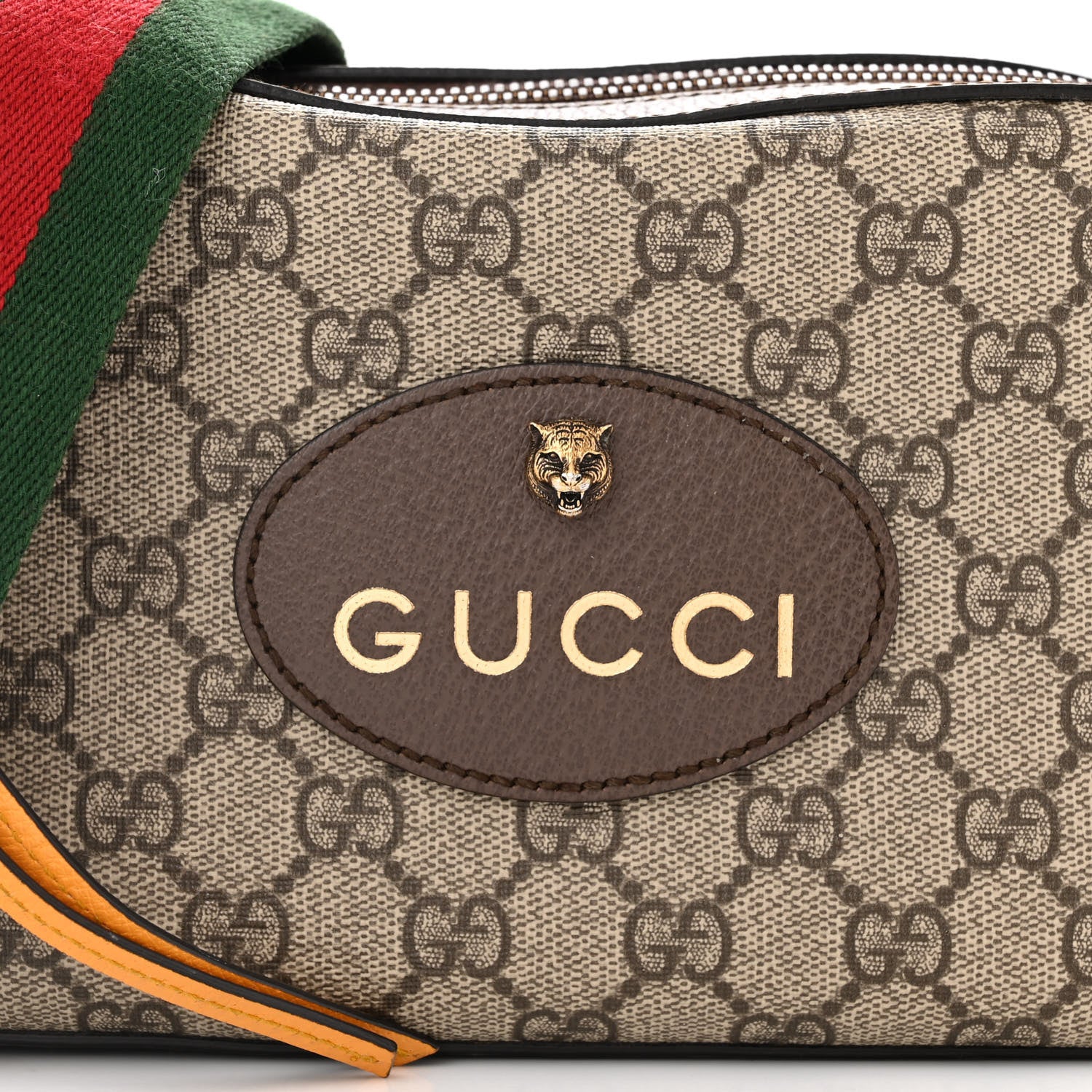 Gucci GG Supreme Monogram Web Neo Vintage Shoulder Bag Beige New Acero Crop 8 of 13