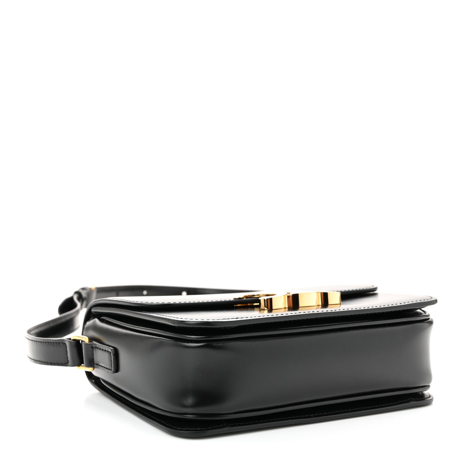 Celine Shiny Calfskin Teen Triomphe Black 4 of 10