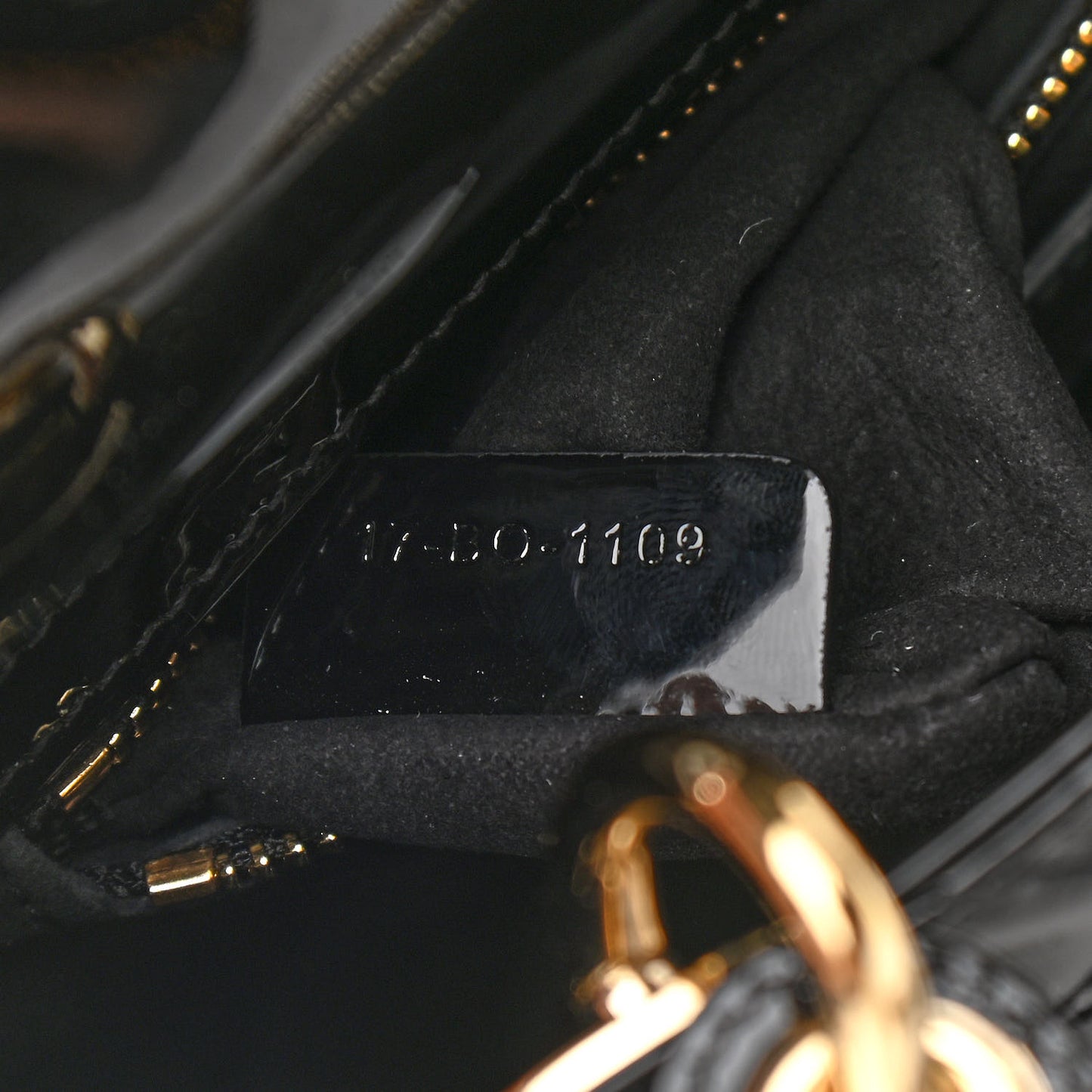 Patent Cannage Mini Lady Dior Black
