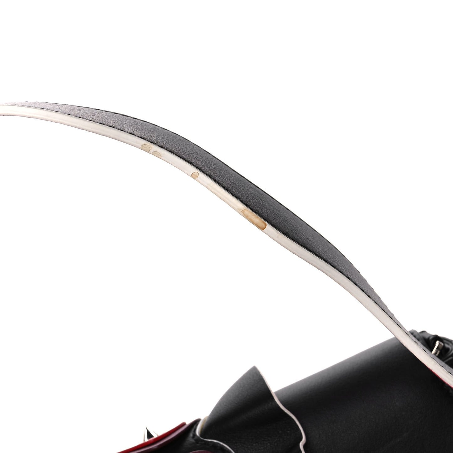 Calfskin Waves Heart Baguette Black
