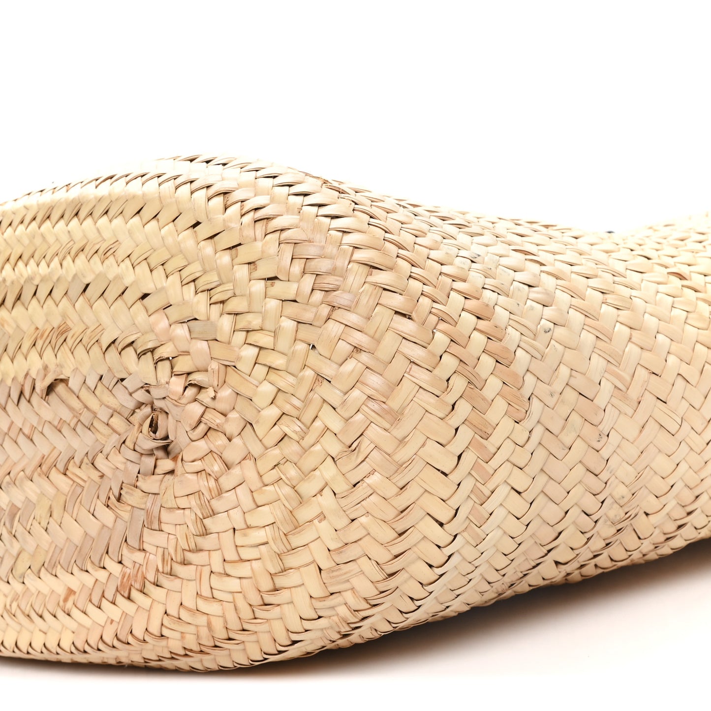 Raffia Calfskin Triomphe Medium Panier Tan