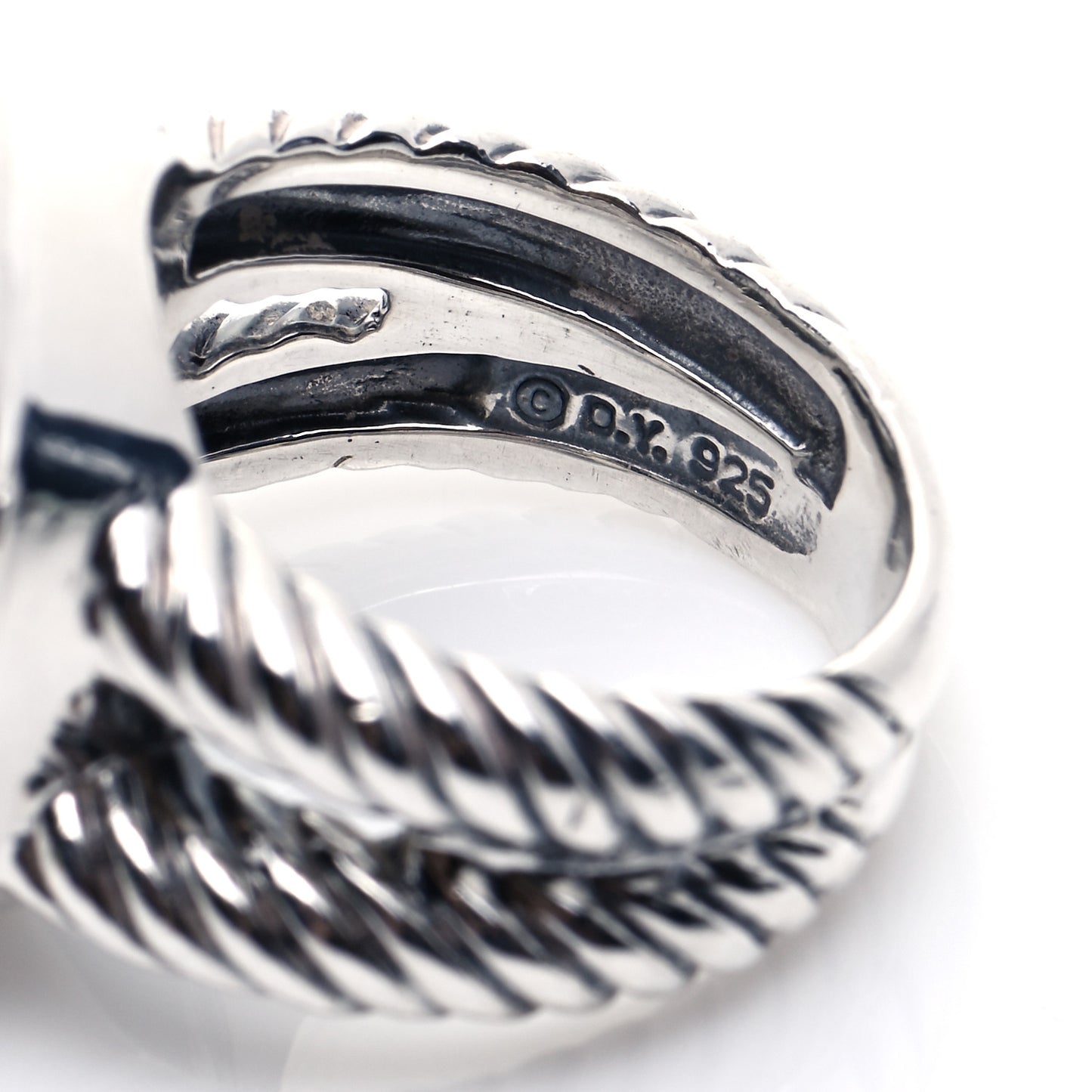 Sterling Silver Diamond Prasiolite 11mm Albion Ring 49 4.75