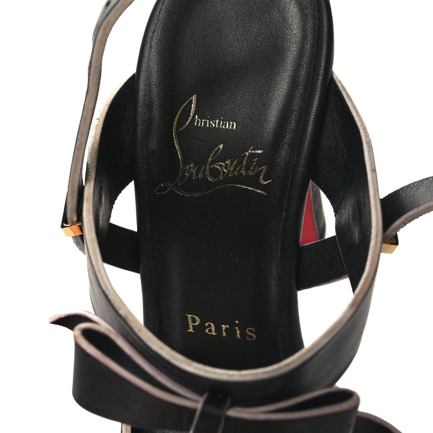 Nappa Bow Open Toe Sandals 36.5 Black