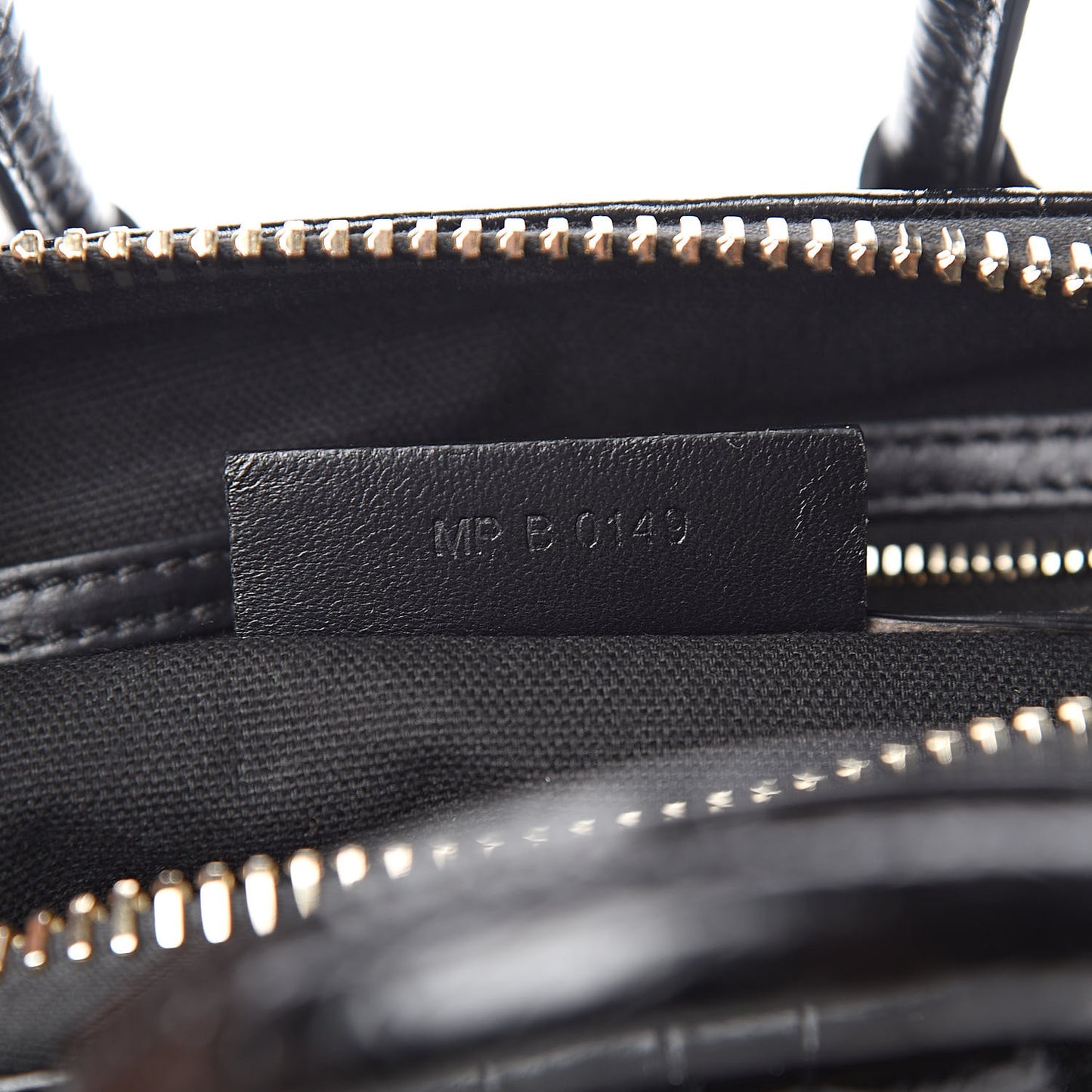 Calfskin Crocodile Embossed Mini Antigona Black