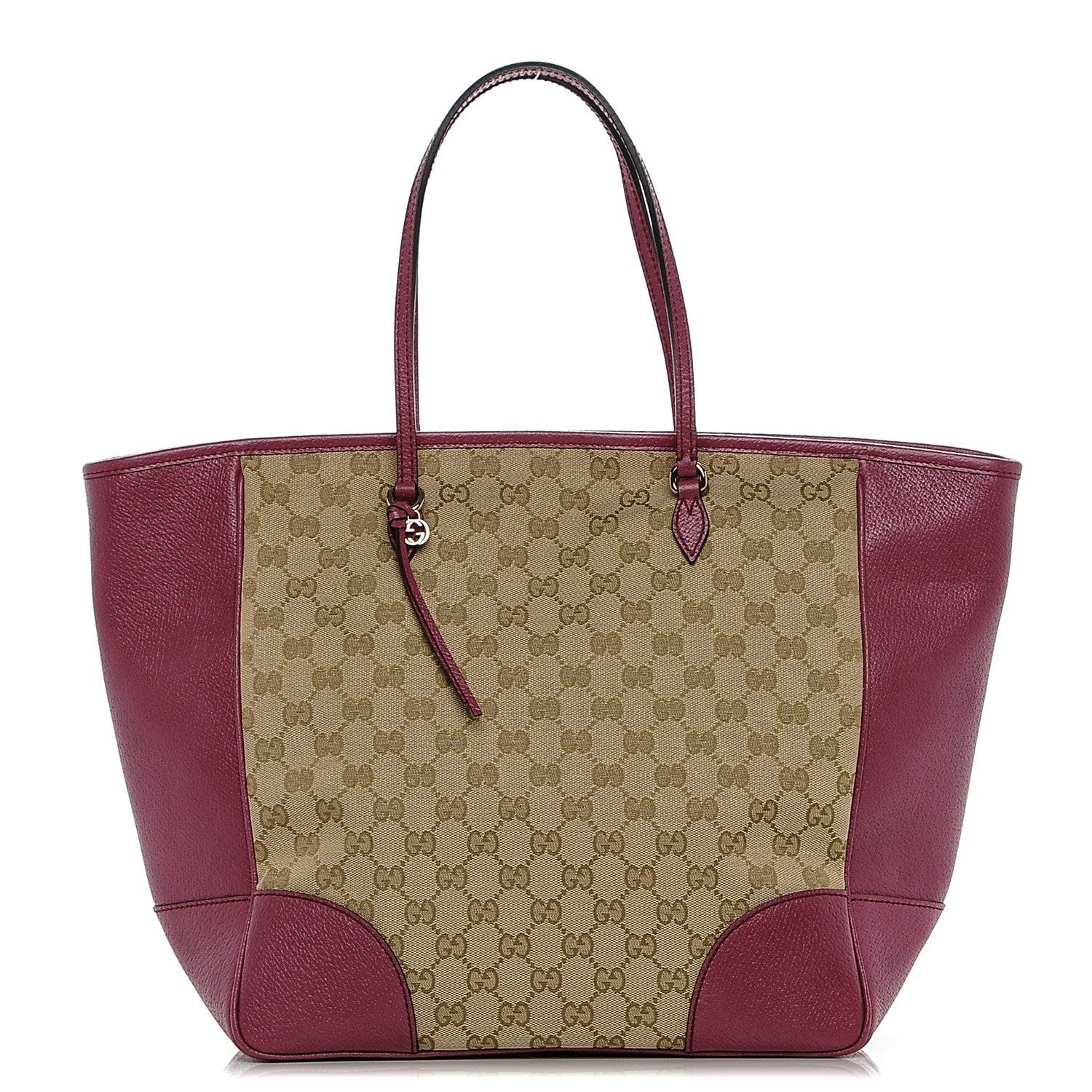 Gucci Monogram Textured Calfskin Medium Bree Zippered Tote Beige Ebony Peonia Flower 1 of 6