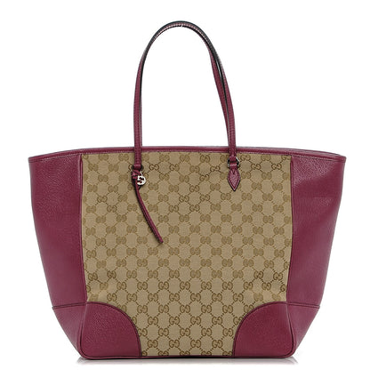 Gucci Monogram Textured Calfskin Medium Bree Zippered Tote Beige Ebony Peonia Flower 1 of 6