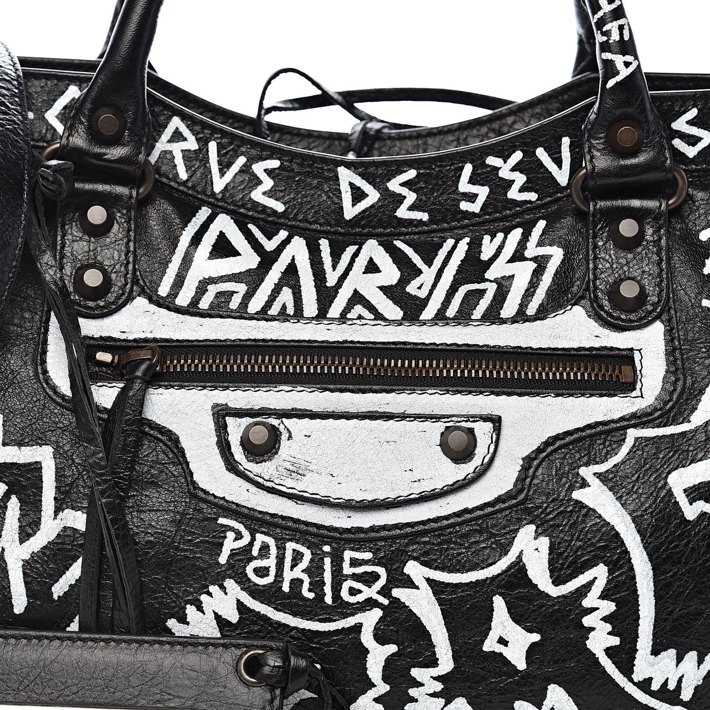 Agneau Arena Graffiti All Over Classic Hardware City Black White