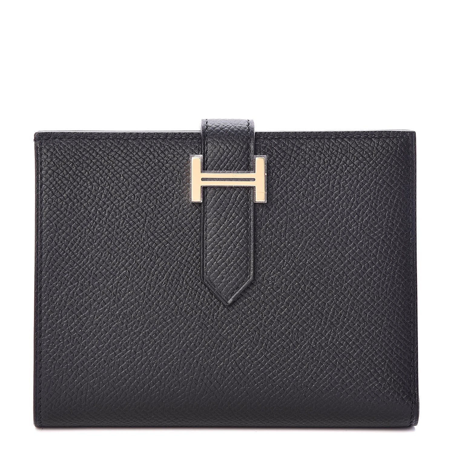 Hermes Epsom Bearn Compact Wallet Black 1 of 7