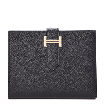Hermes Epsom Bearn Compact Wallet Black 1 of 7