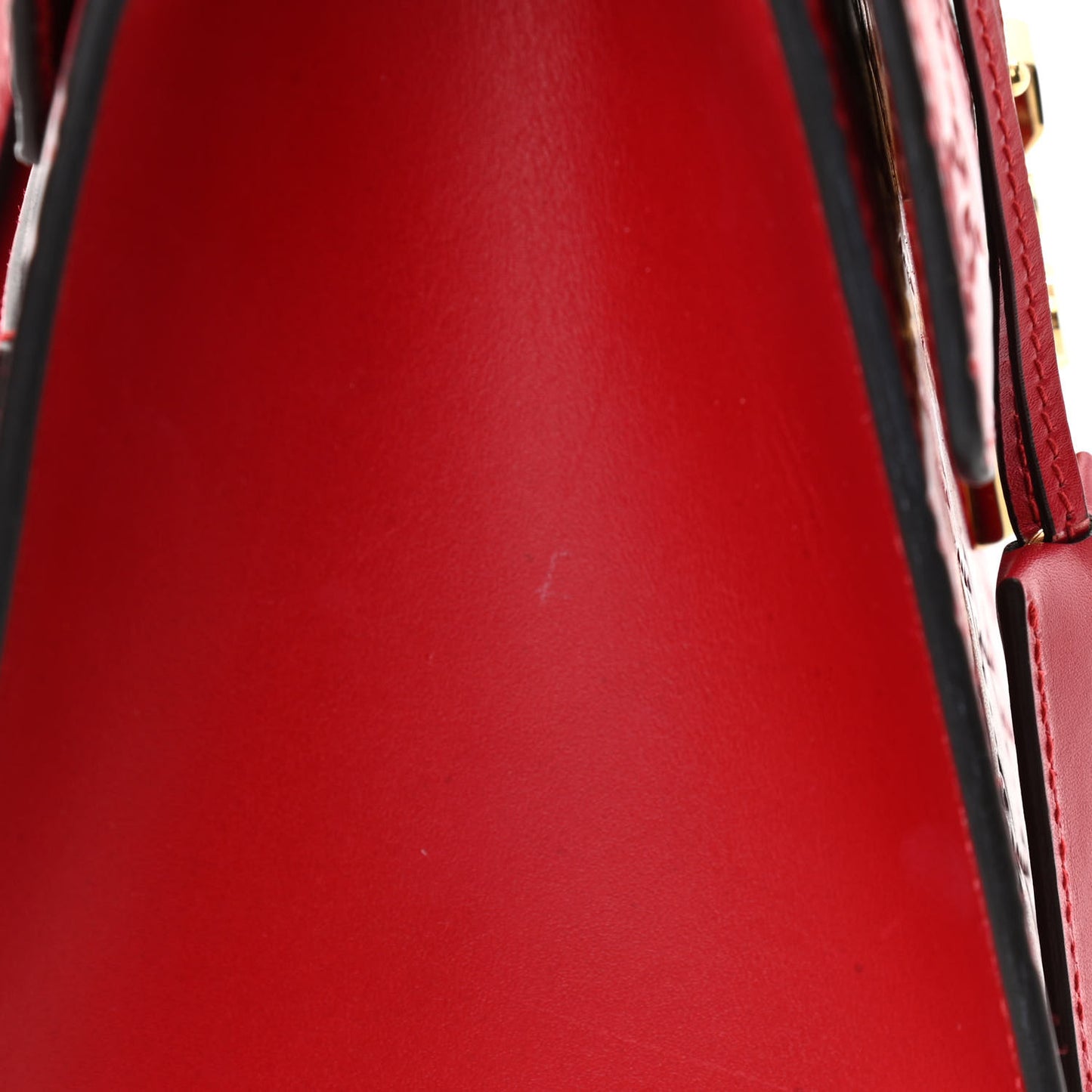 Guccissima Signature Small Padlock Top Handle Bag Hibiscus Red