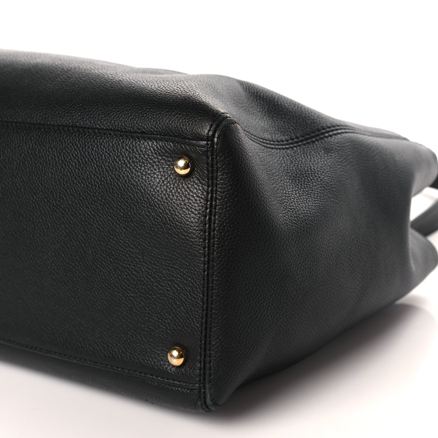 Calfskin Cerf Executive Shopper Tote Black