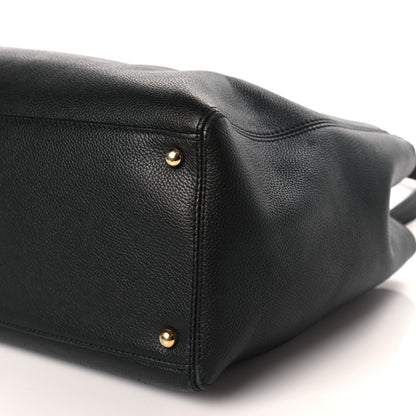 Chanel Calfskin Cerf Executive Shopper Tote Black 10 of 10