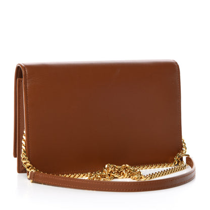 Saint Laurent Smooth Calfskin Classic Monogram Kate Tassel Chain Wallet Brown 3 of 9