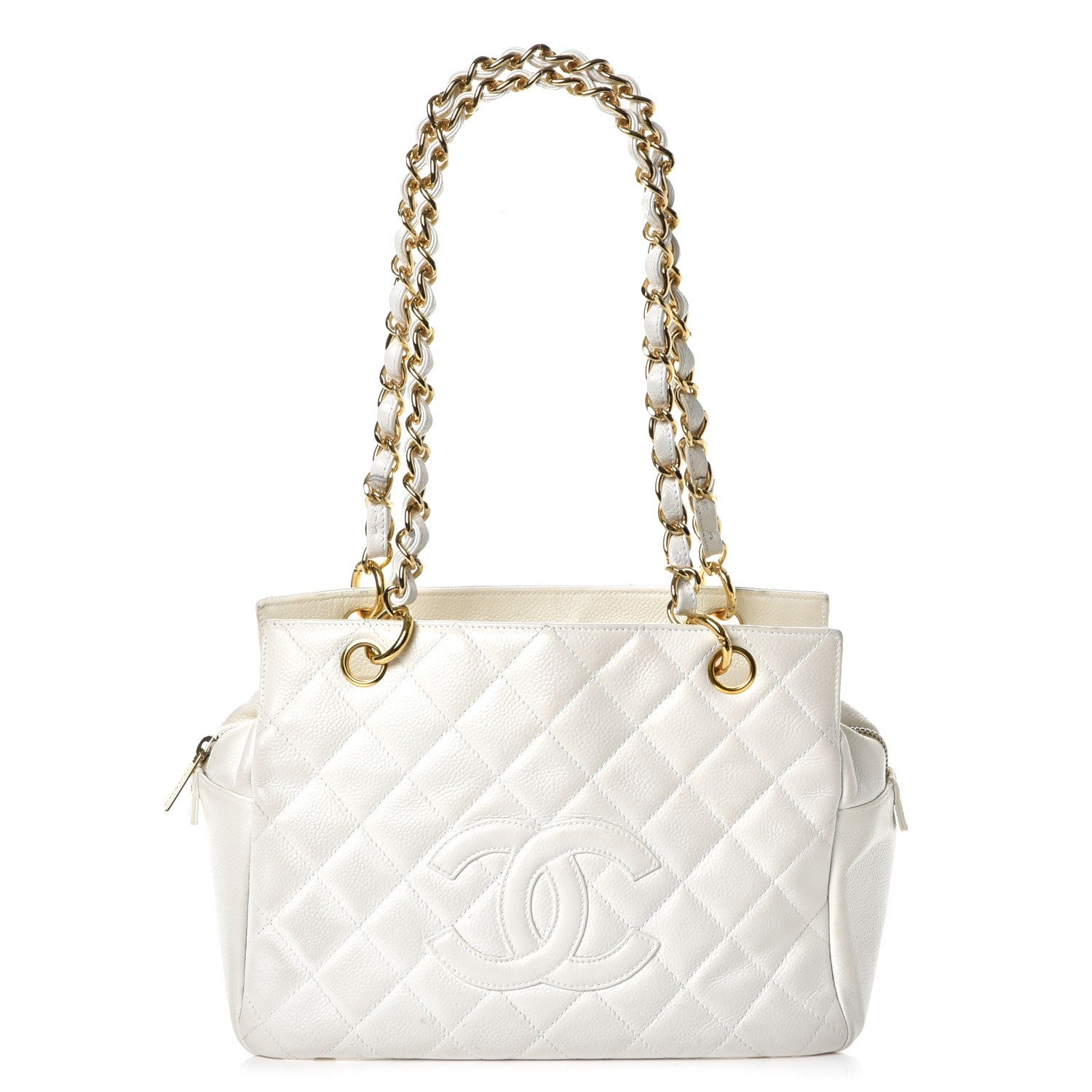 Chanel Caviar Quilted Petit Timeless Tote PTT White 1 of 14